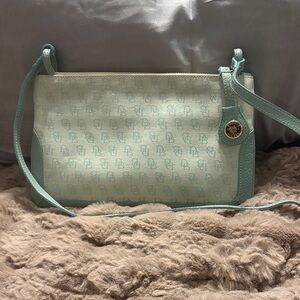 Dooney & Bourke VTG Seafoam green & light green Signature “DB” logo shoulder bag